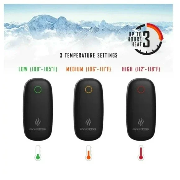 Pocket Juice Hybrid Heat,Rechargeable Pocket Hand Warmer, 5200mAh USB Power Bank - Picture 3 of 3